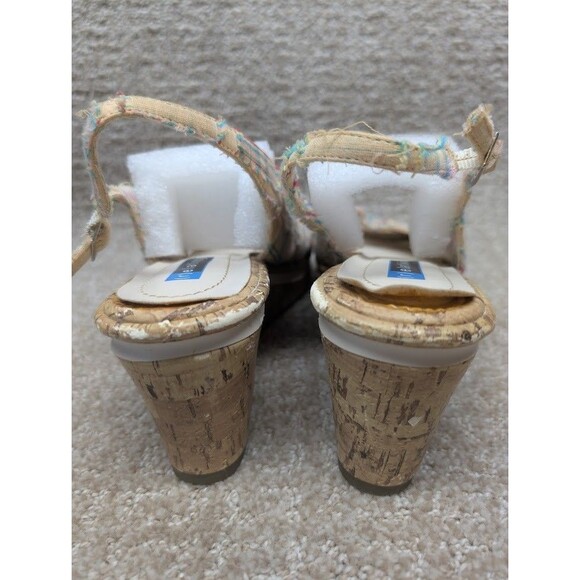 Relativity Womens Fabric Sandals Adjustable Strap Patchwork Size 10M Wedge Heel - Picture 4 of 13